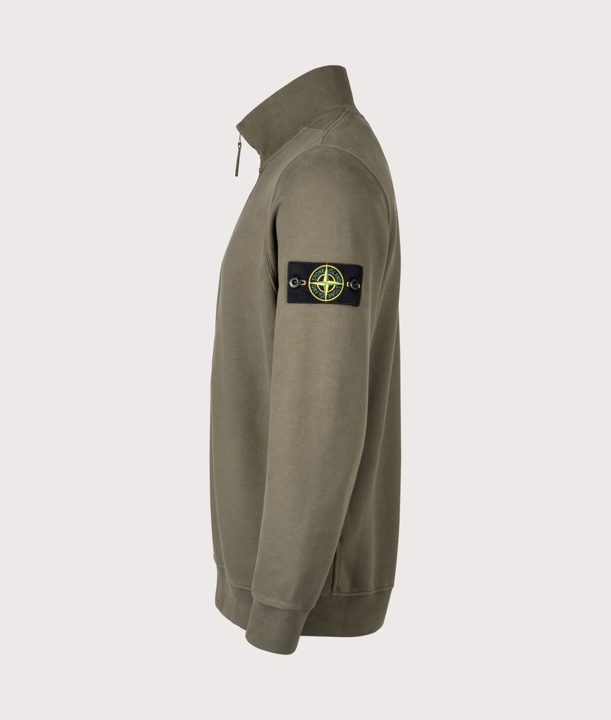 Stone Island Mens Organic Cotton Quarter Zip Sweatshirt